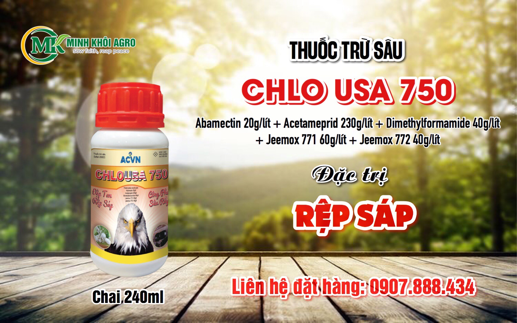 Thuốc đặc trị rệp sáp CHLO USA 750 - Chai 240ml